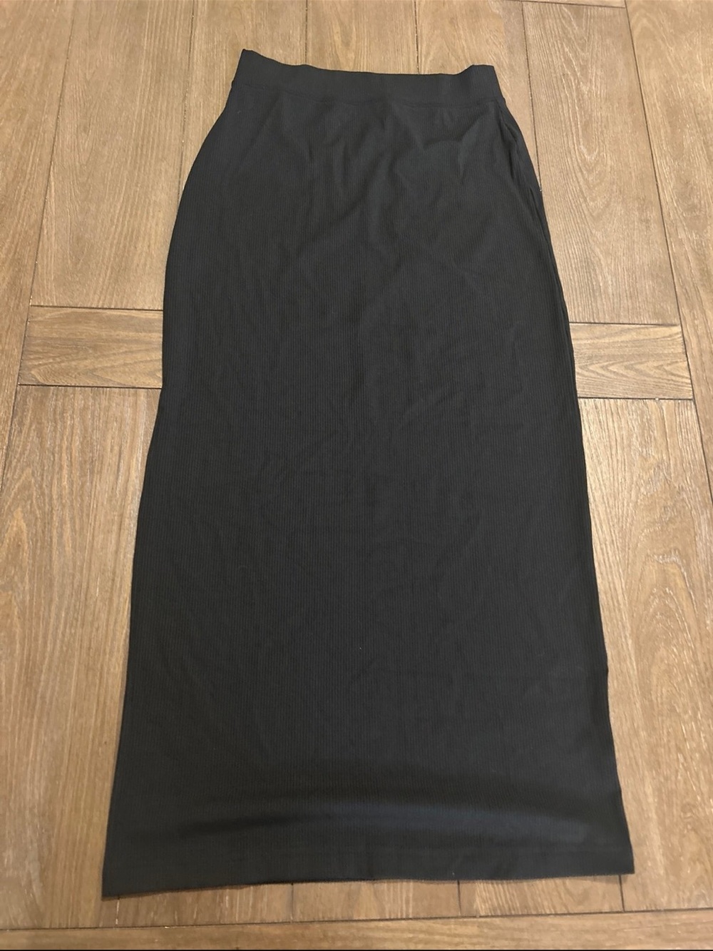 aerie Black Ribbed Maxi Skirt